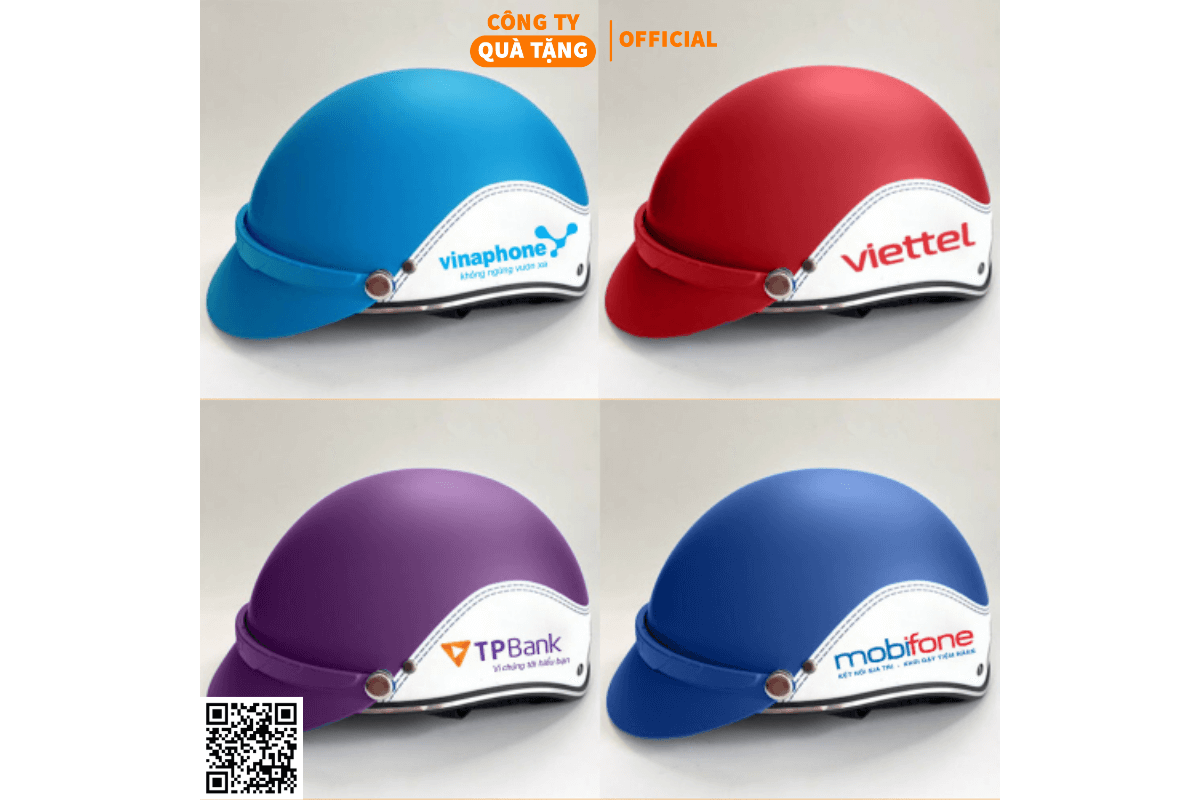 Mũ bảo hiểm in logo theo yêu cầu