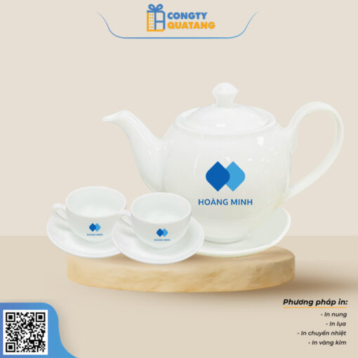 Bộ Ấm Chén Bát Tràng 900ml A016 - Congtyquatang.com.vn