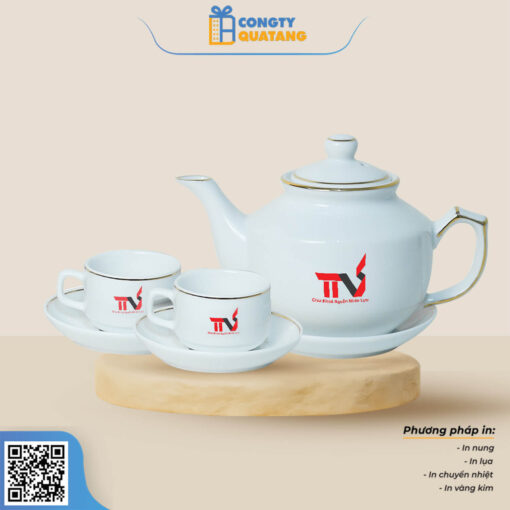 Bộ Ấm Chén Bát Tràng 600ml A014