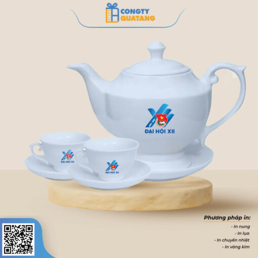 Bộ ấm chén Bát Tràng 600ml A015