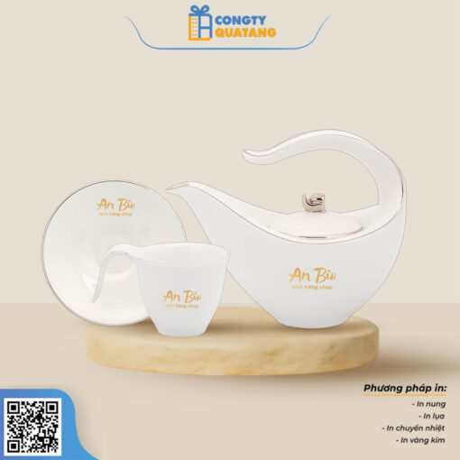Bộ Ấm Chén Minh Long 0.45 L – Anh Vũ – Chỉ Bạch Kim 01458004303