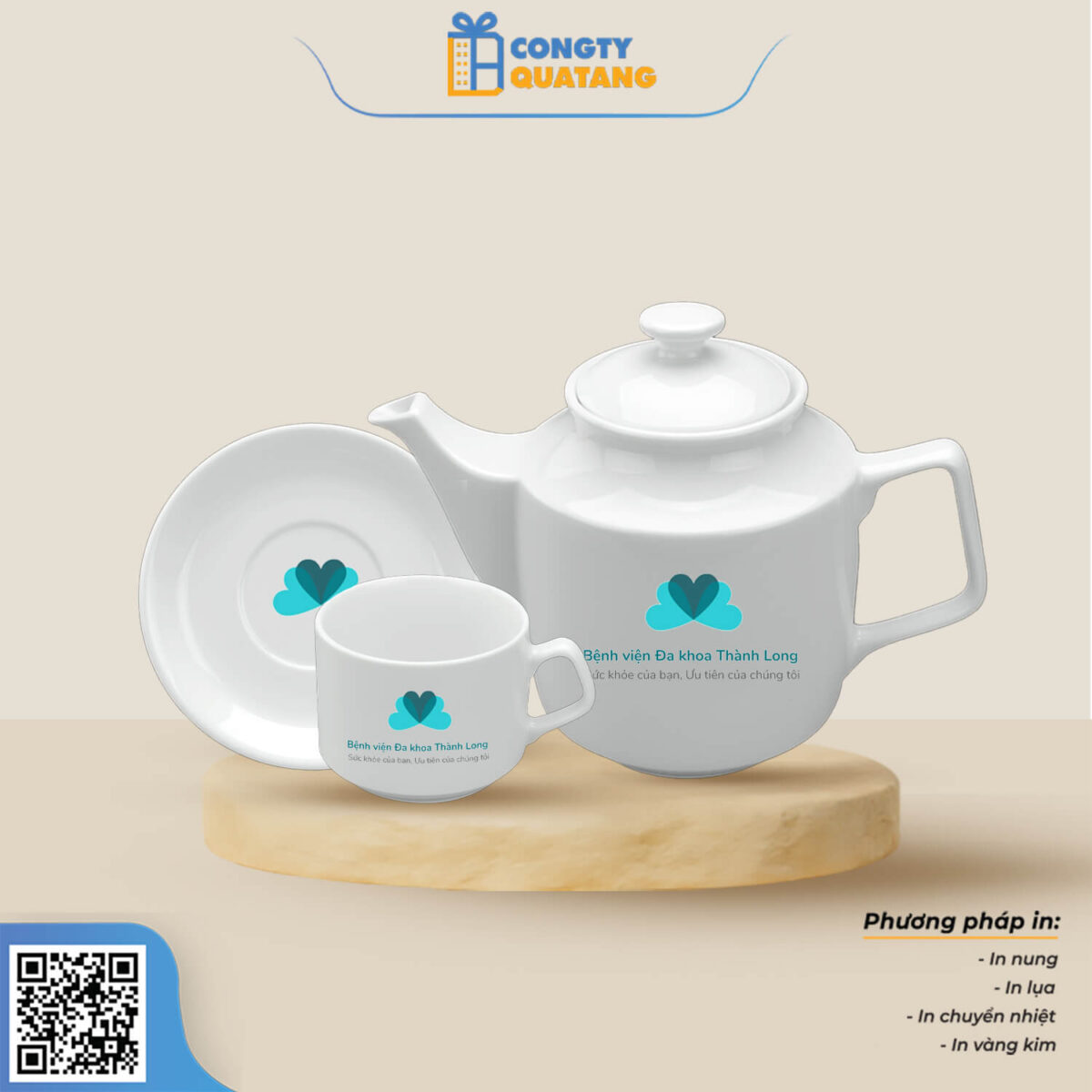 Bộ ấm trà Minh Long 1.1 L Jasmine - Trắng 01111100003