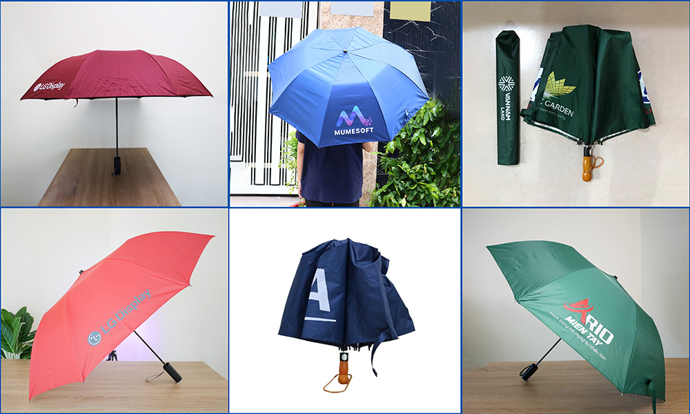 Xưởng sản xuất ô dù in logo công ty theo yêu cầu, giá chỉ từ 70.000đ tại TP.HCM - Congtyquatang.com.vn