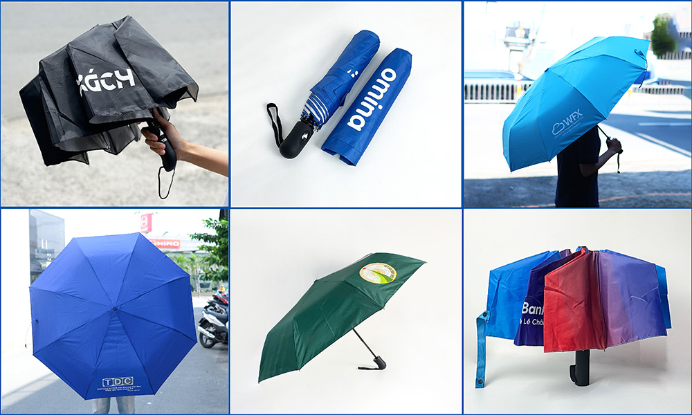 Xưởng sản xuất ô dù in logo công ty theo yêu cầu, giá chỉ từ 70.000đ tại TP.HCM - Congtyquatang.com.vn