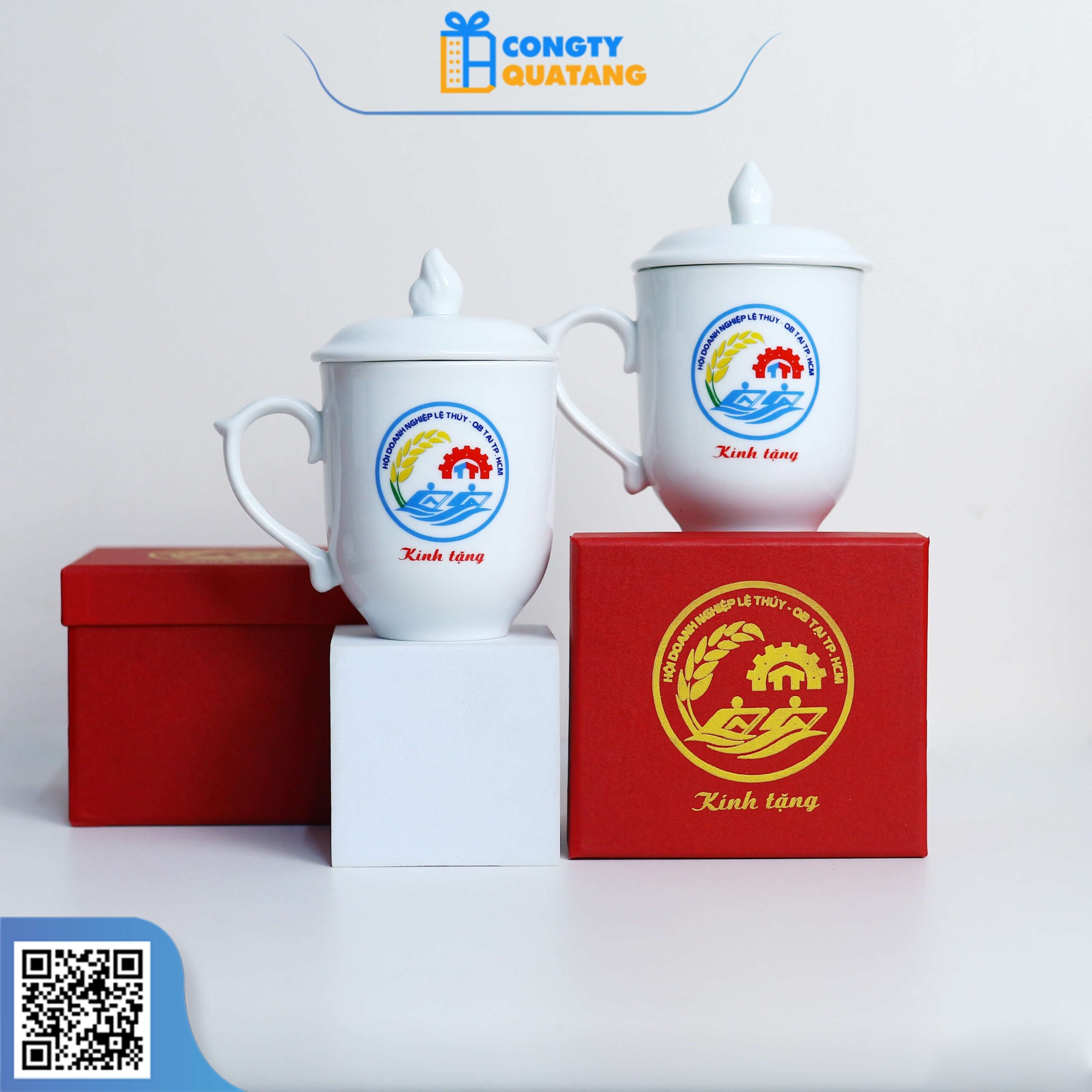 Set Quà Tặng Ly Sứ Và Hộp SQ102 - Congtyquatang.com.vn