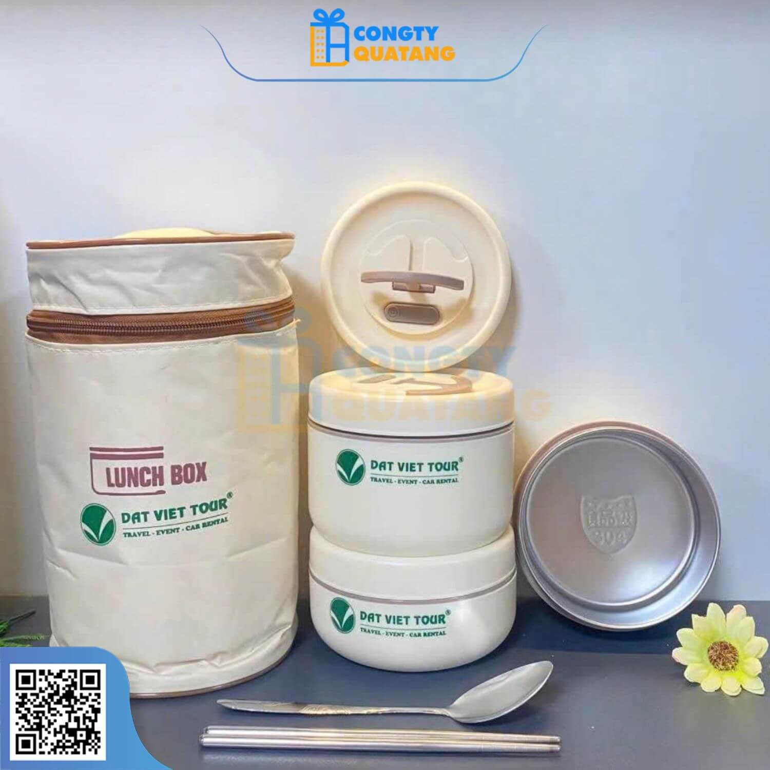 Hộp đựng cơm in tên doanh nghiệp sắc nét