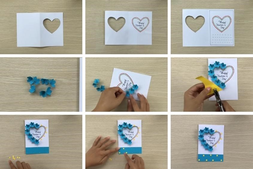 Tạo mẫu thiệp 20/11 hoa nổi 3D vô cùng sáng tạo