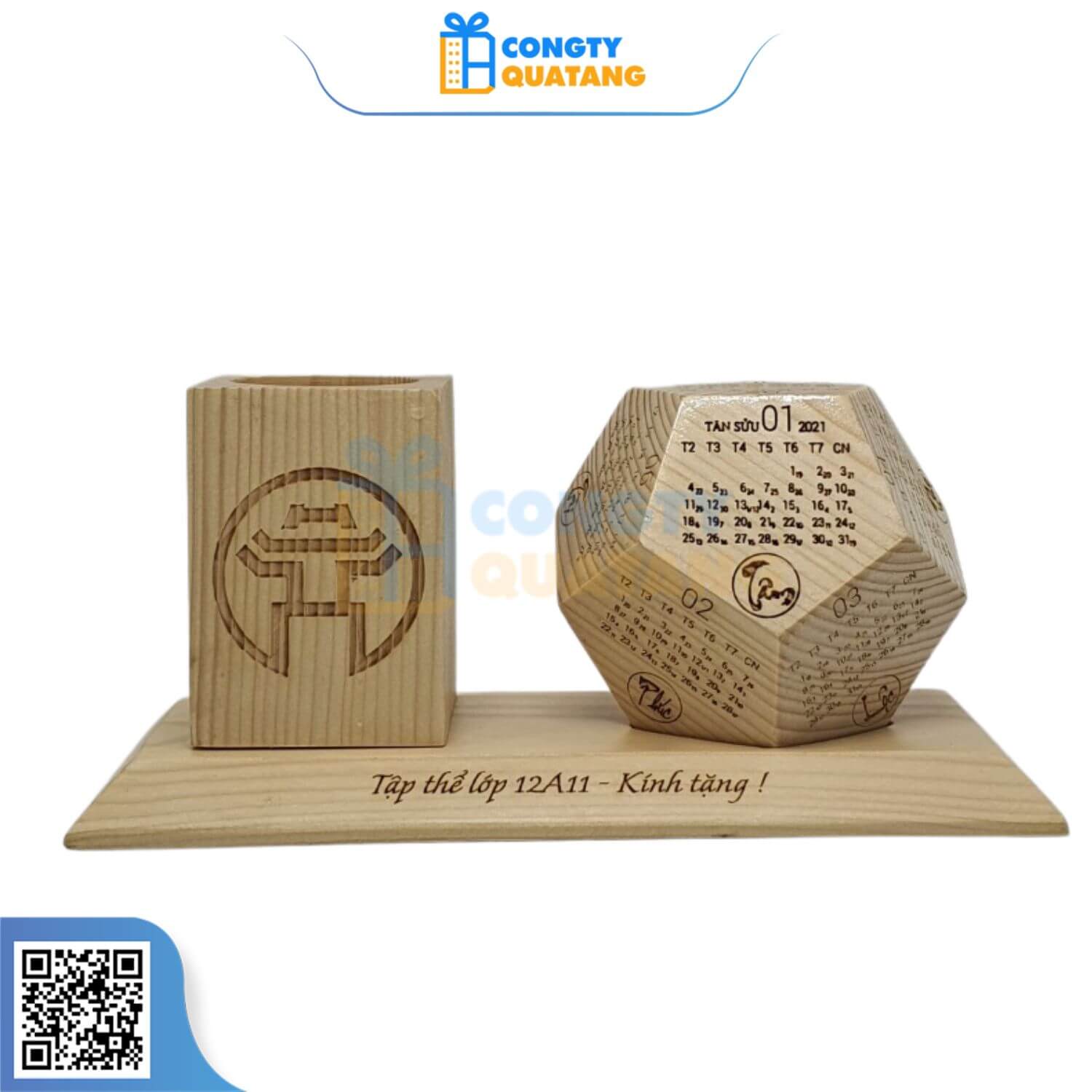 Lịch để bàn gỗ là quà tặng có thể sử dụng lâu dài 