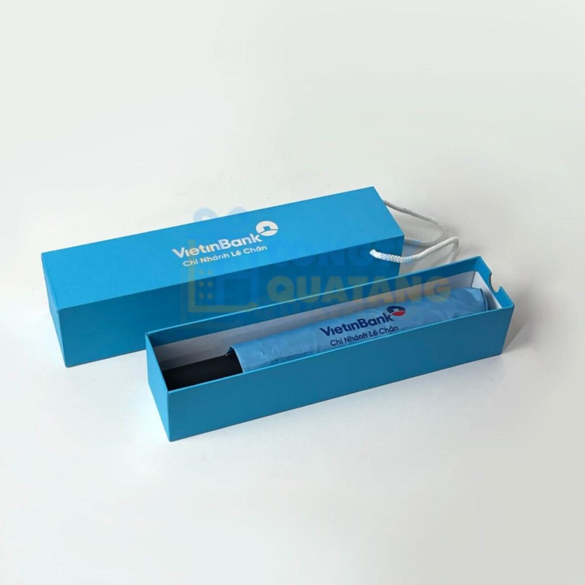 Ô dù in logo kèm hộp đựng làm quà tặng 8/3 cho nhân viên nữ