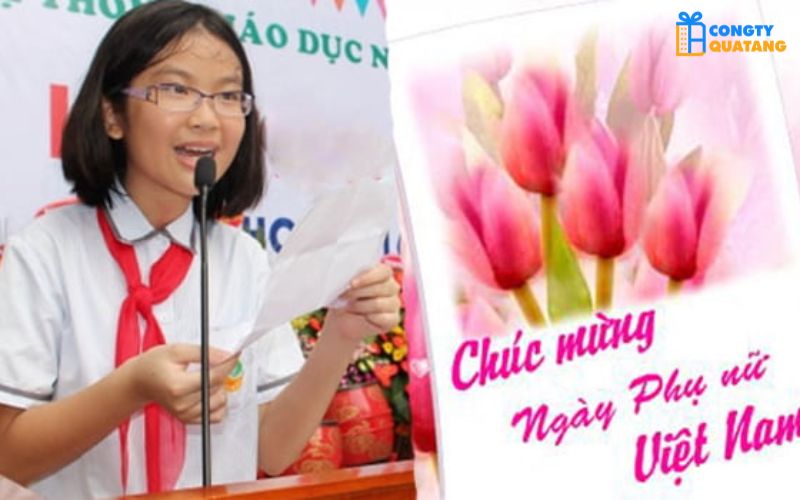 Học sinh phát biểu chúc mừng ngày 20/10 ý nghĩa