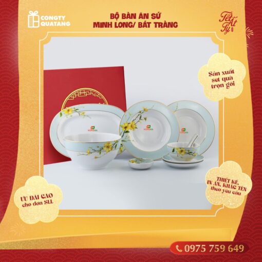 Set Quà Tặng Tết Bộ Bàn Ăn Minh Long/Bát Tràng SQT2027 - Công ty Quà tặng