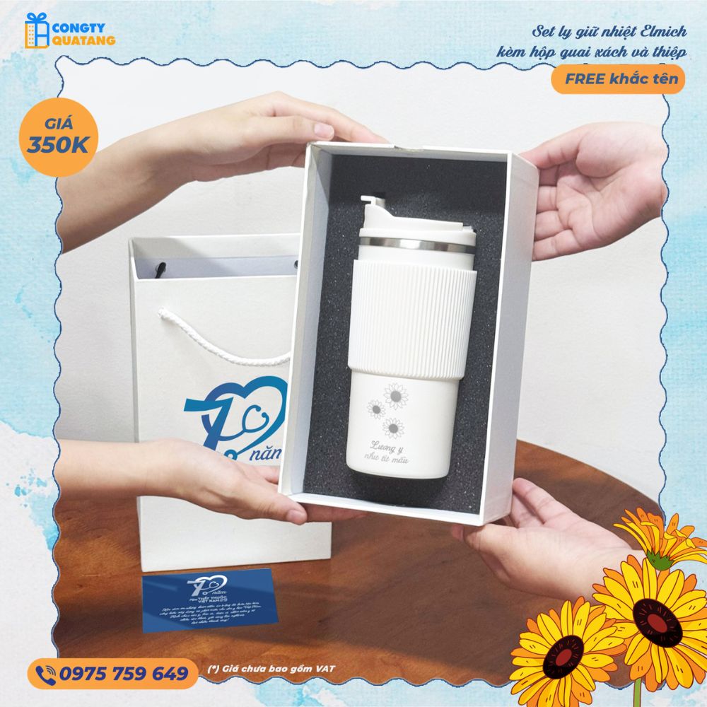 Set Quà Tặng 27/2 Ly Giữ Nhiệt Elmich - Công ty Quà tặng DTH