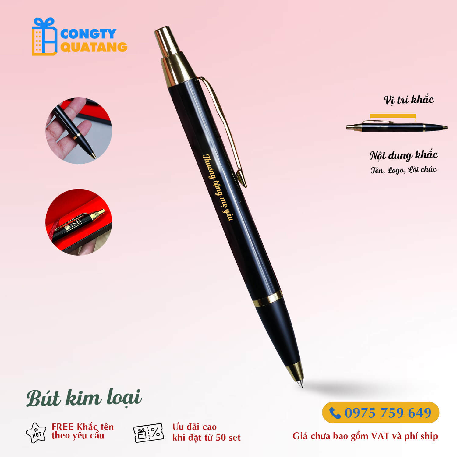 Set Quà Tặng 8/3 Ly Giữ Nhiệt LocknLock LHC4357, Bút, Hộp Đựng, Thiệp SQT2021 - congtyquatang.com.vn