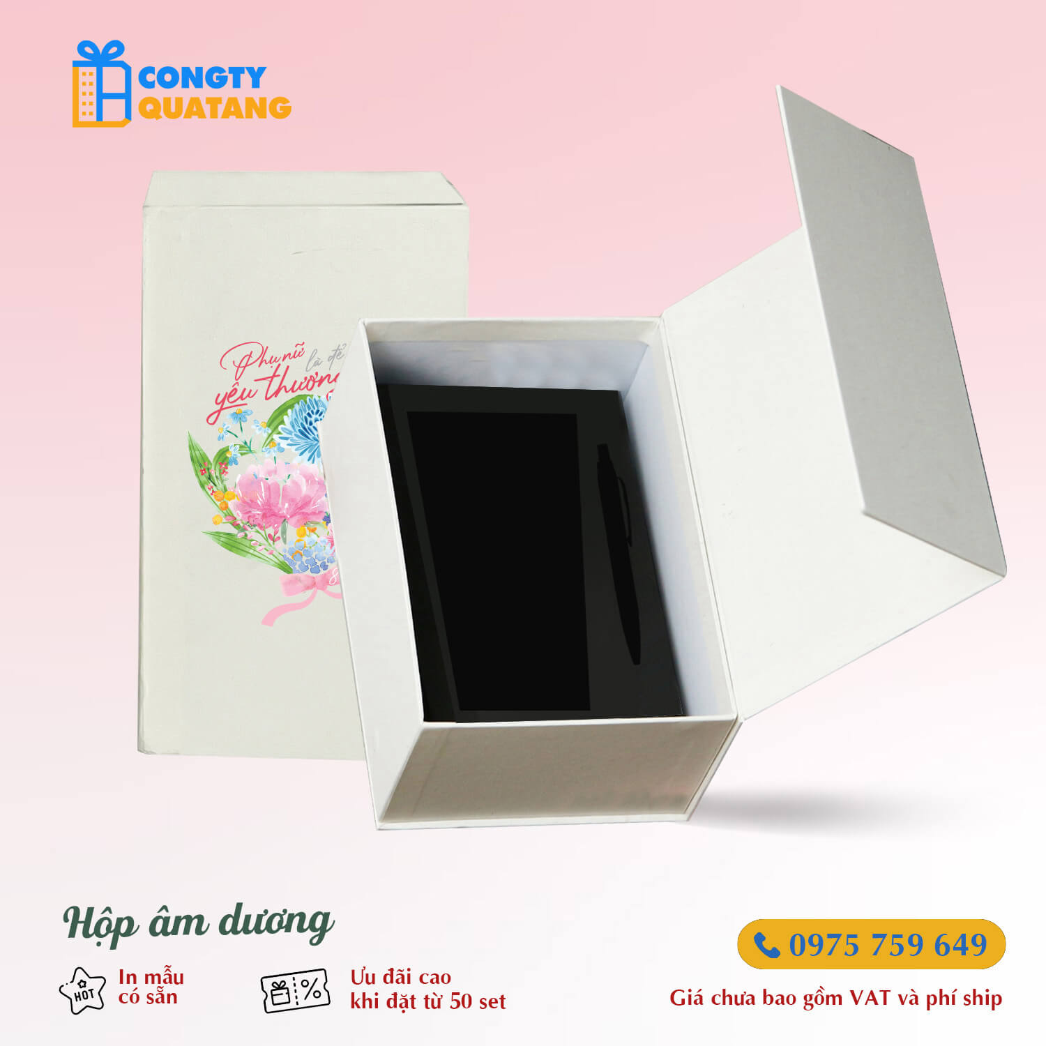 Set Quà Tặng 8/3 Ly Giữ Nhiệt LocknLock LHC4357, Bút, Hộp Đựng, Thiệp SQT2021 - congtyquatang.com.vn