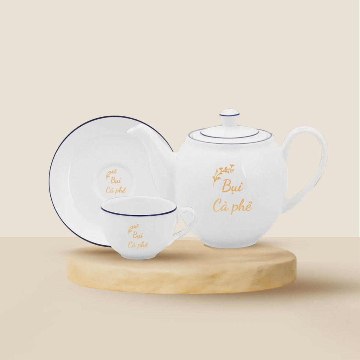 Bộ Ấm Chén Minh Long 1.1 L – Camellia – Chỉ Xanh Dương 1113802103