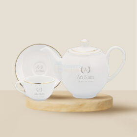 Bộ Ấm Chén Minh Long 0.5 L – Camellia – Chỉ Vàng 1503801403