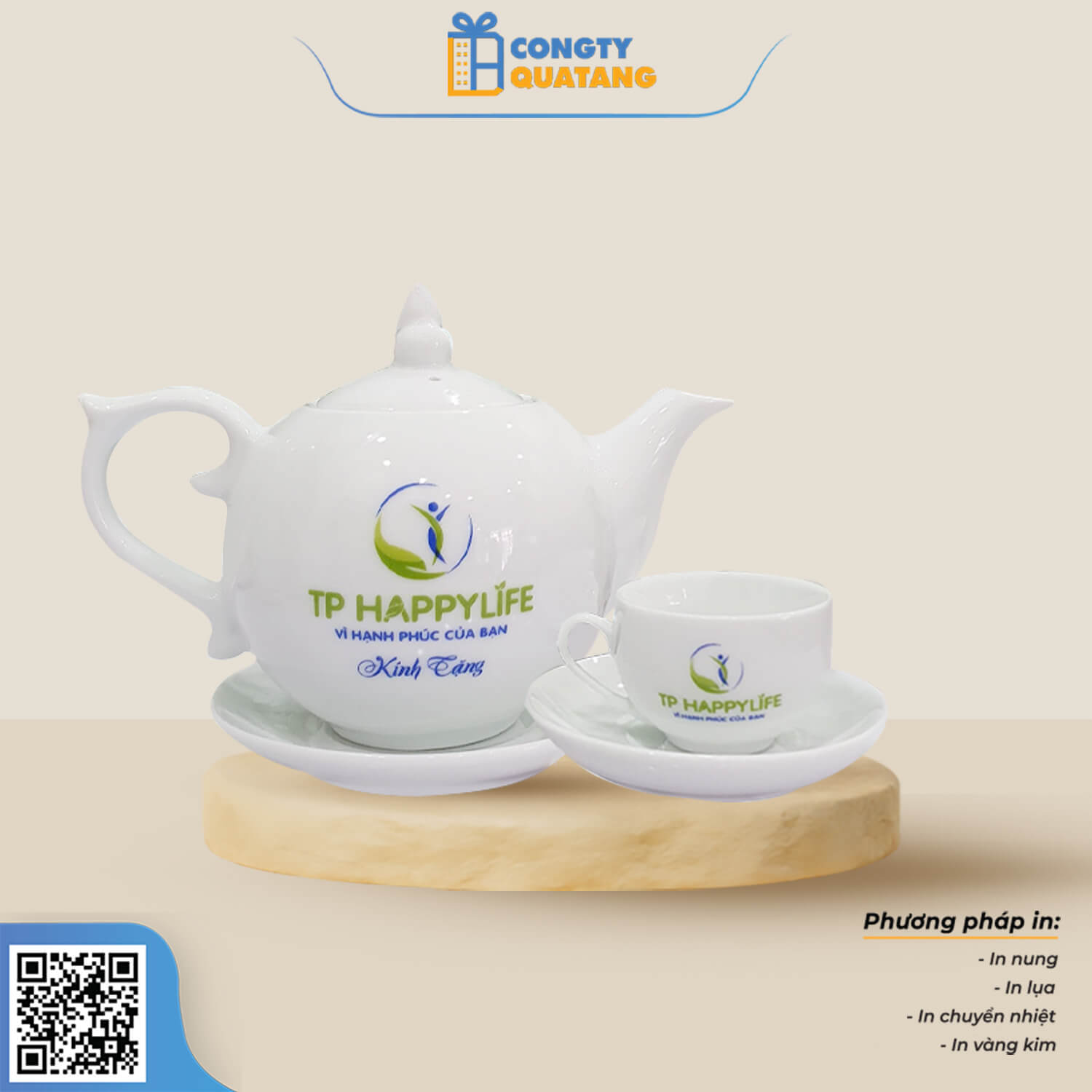 Bộ Ấm Chén Bát Tràng – Bộ Bưởi 600ml A020 - congtyquatang.com.vn