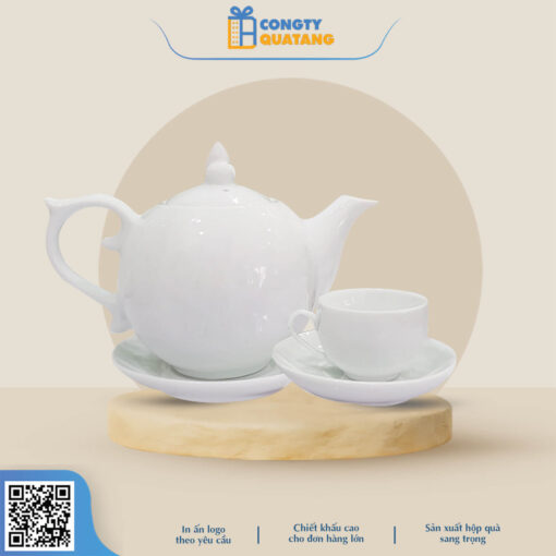 Bộ Ấm Chén Bát Tràng – Bộ Bưởi 600ml A020 - congtyquatang.com.vn