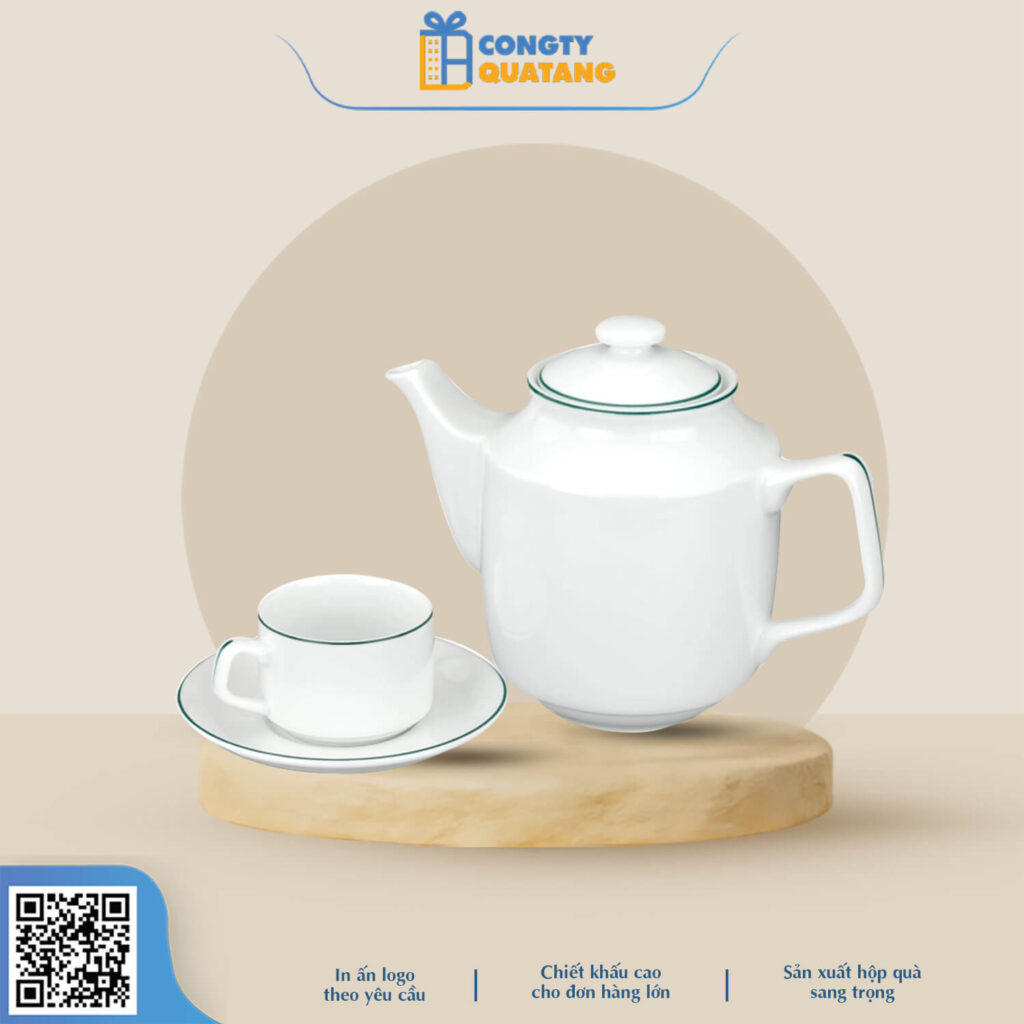 Bộ Hữu Chén Minh Long 0.7 L – Jasmine – Chỉ Xanh Lá 1071100903 - congtyquatang.com.vn