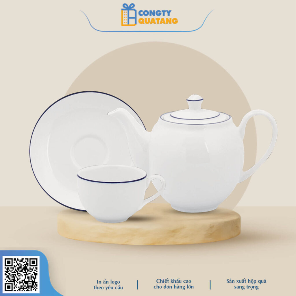 Bộ Hữu Chén Minh Long 0.8 L – Camellia – Chỉ Xanh Dương 1803802103 - congtyquatang.com.vn