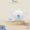 Bộ Ấm Chén Minh Long 0.8 L – Camellia – Trắng 1803800003 - Congtyquatang.com.vn
