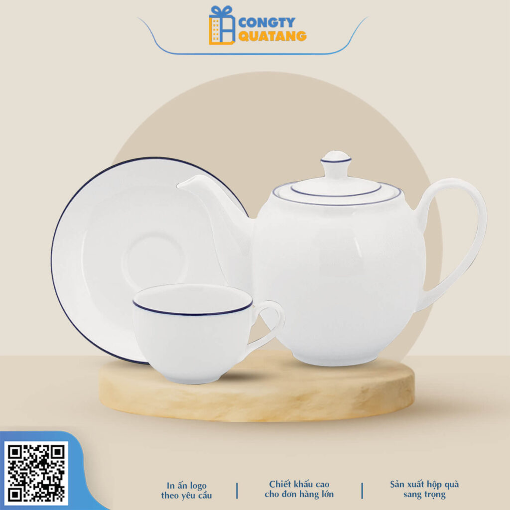 Bộ Hữu Chén Minh Long 1.1 L – Camellia – Chỉ Xanh Dương 1113802103 - congtyquatang.com.vn