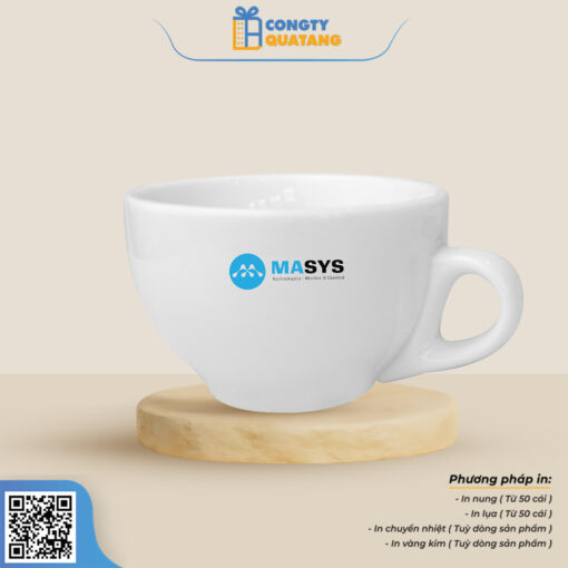 Bộ Ly Sứ Café Trắng Cappuccino QT-CS118 - Congtyquatang.com.vn