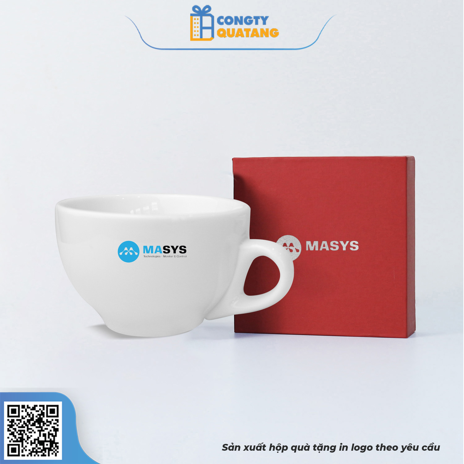 Bộ Ly Sứ Café Trắng Cappuccino QT-CS118 - Congtyquatang.com.vn