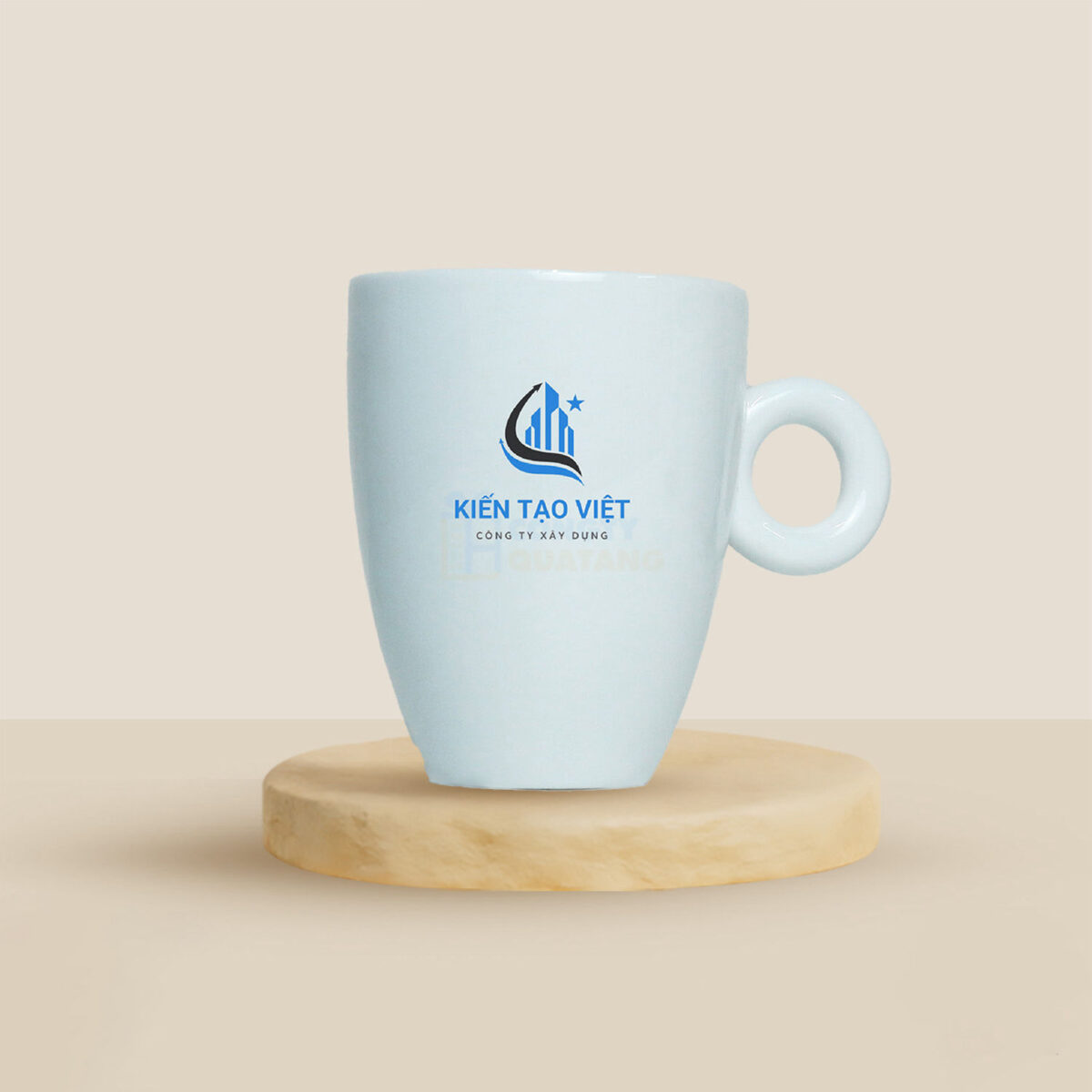 Ly Sứ Trắng Quai Tròn QT-CS128