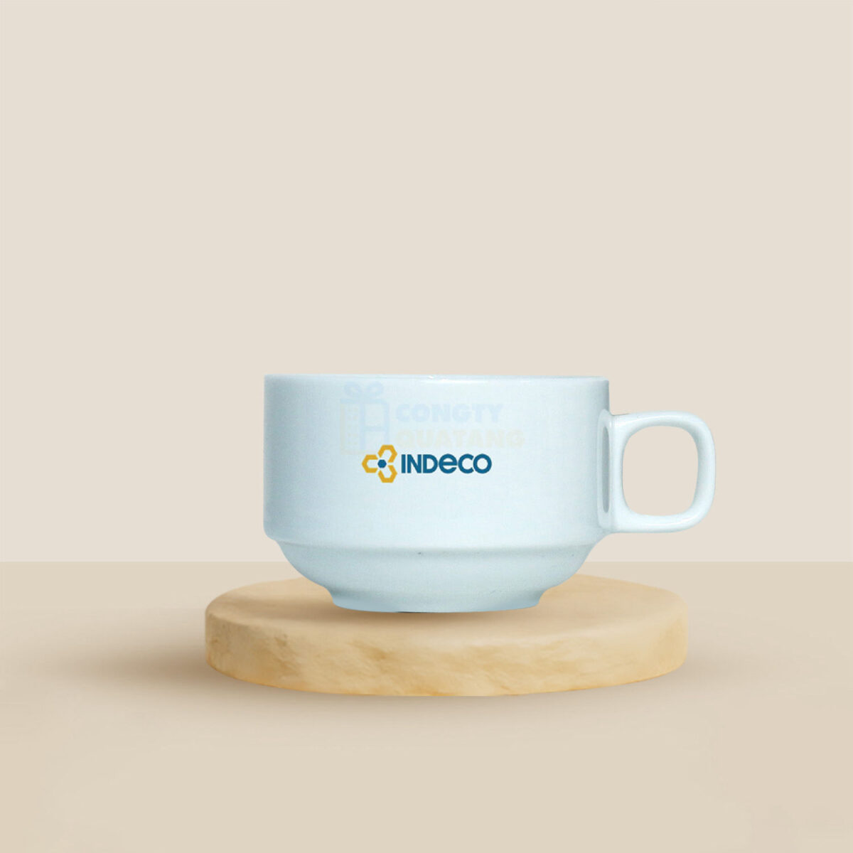 Bộ Ly Sứ Trắng Cafe Vuông QT-CS130