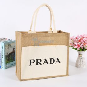 Túi vải đay hình hộp vuông, có ngăn ngoài, quai xách TVD104