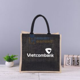 Túi vải đay hình hộp dáng đứng, có quai xách và viền bên hông TVD113
