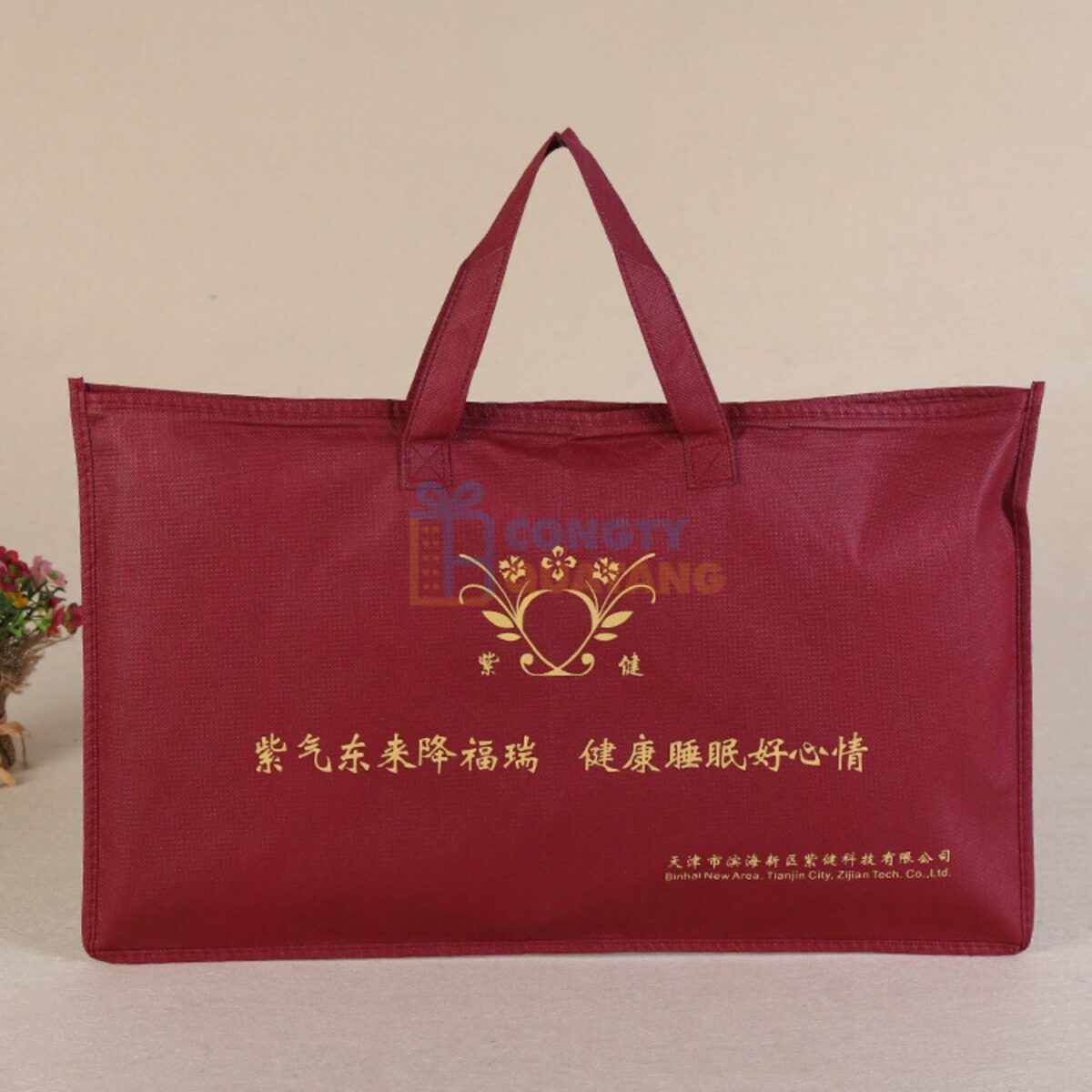 Túi vải không dệt đựng chăn gối, có dây kéo TVKD112