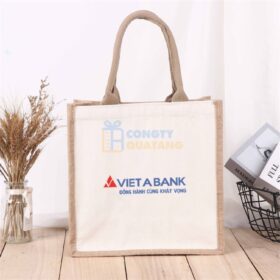 Túi vải đay hình hộp vuông dáng đứng, có quai xách TVD108