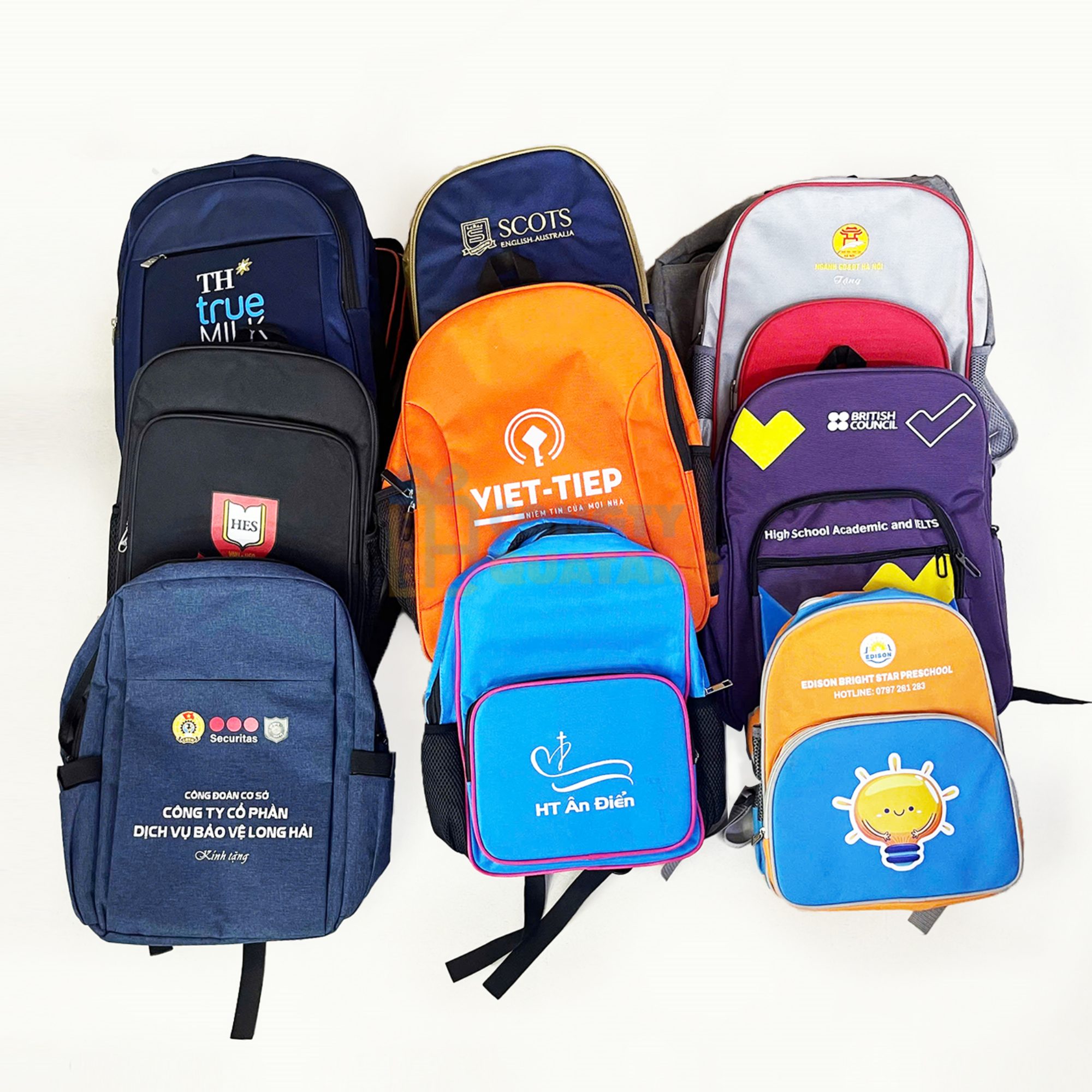 DTH Gift là xưởng sản xuất balo thêu logo, in logo theo yêu cầu trọn gói