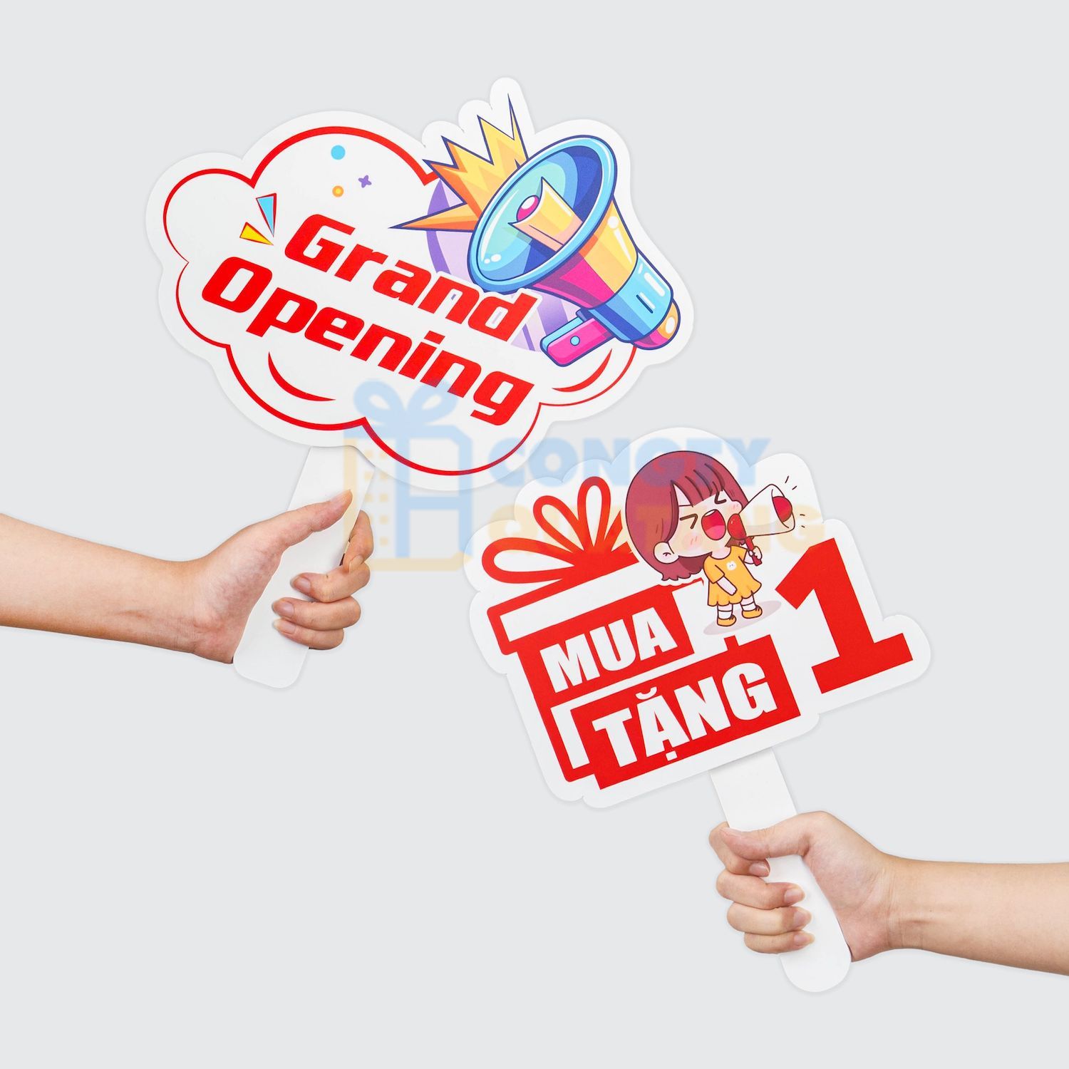 Hashtag cầm tay trong sự kiện khai trương