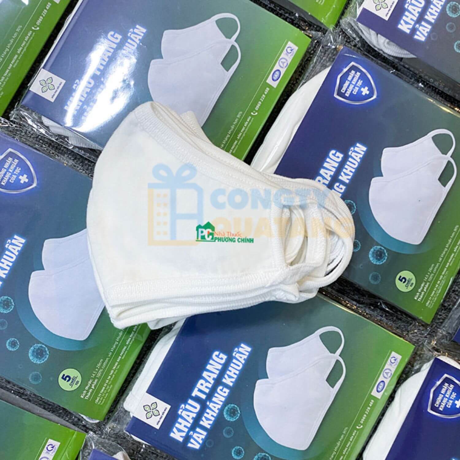 khẩu trang vải in logo công ty theo yêu cầu khách hàng