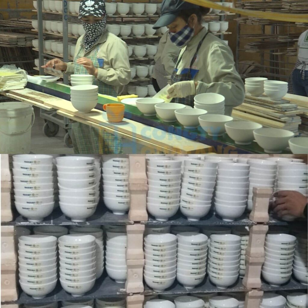 Xưởng sản xuất bộ đồ ăn in logo