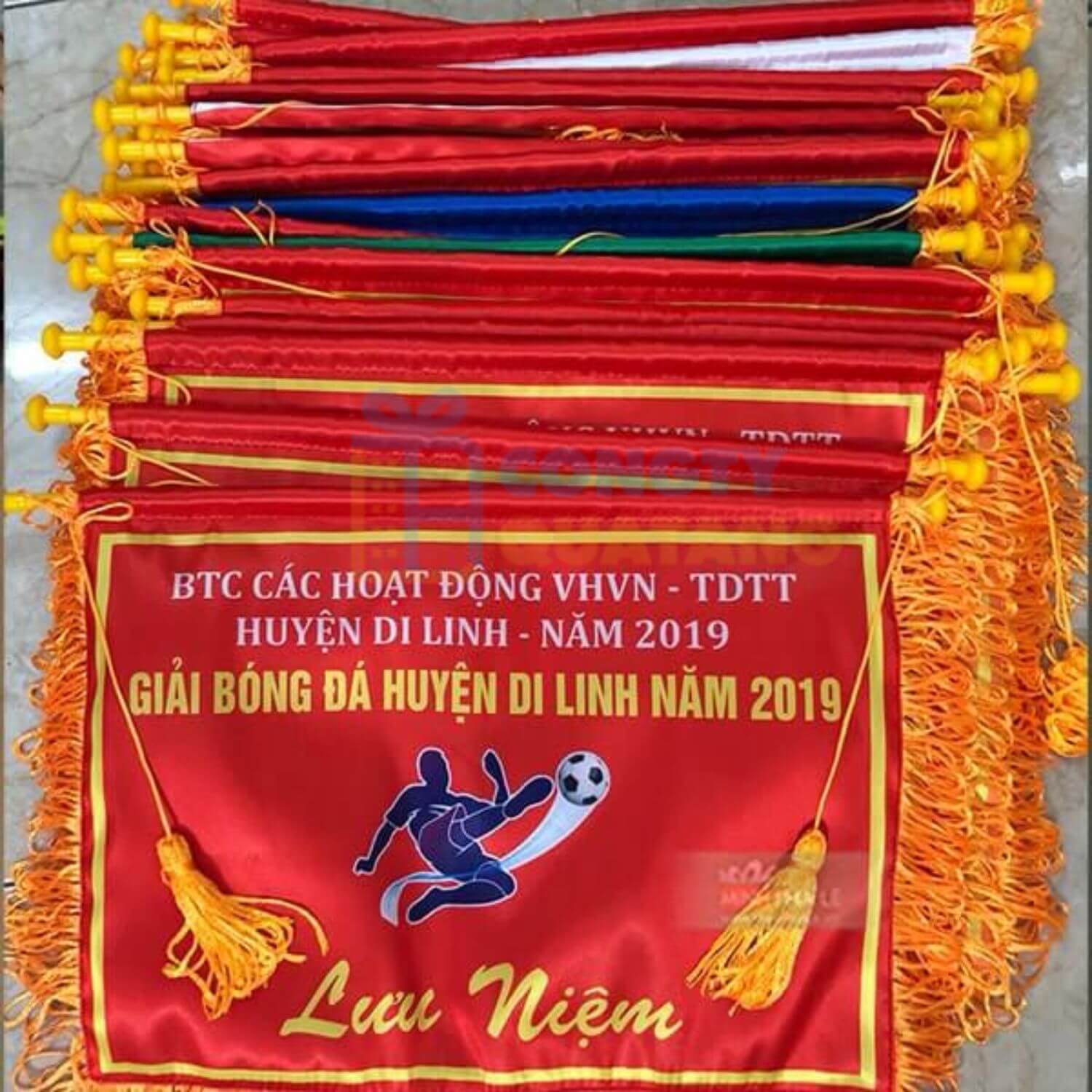 Cờ lưu niệm cho giải bóng đá
