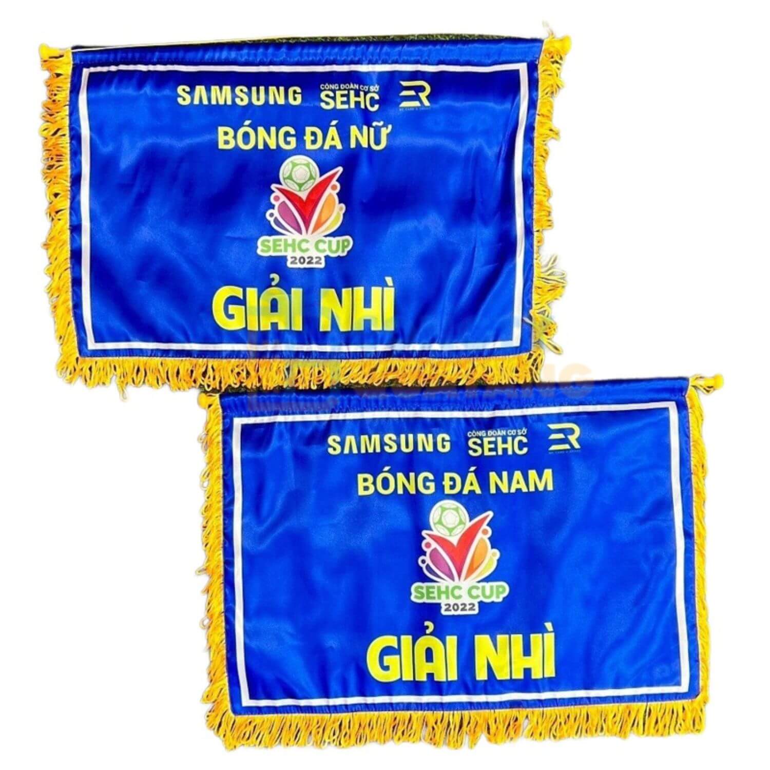 Cờ lưu niệm in logo cho giải bóng đá nữ