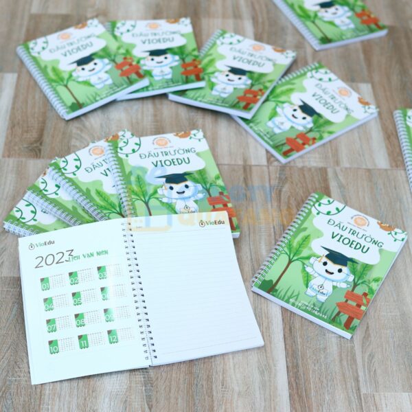 Công nghệ in ấn logo lên sổ tay lò xo giá rẻ