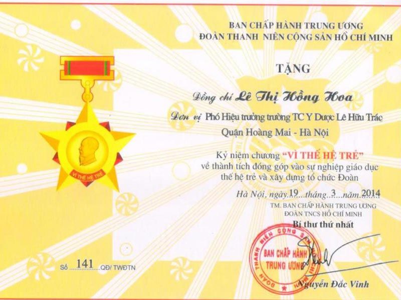 Tiêu chuẩn xét tặng kỷ niệm chương vì thế hệ trẻ​ mới nhất