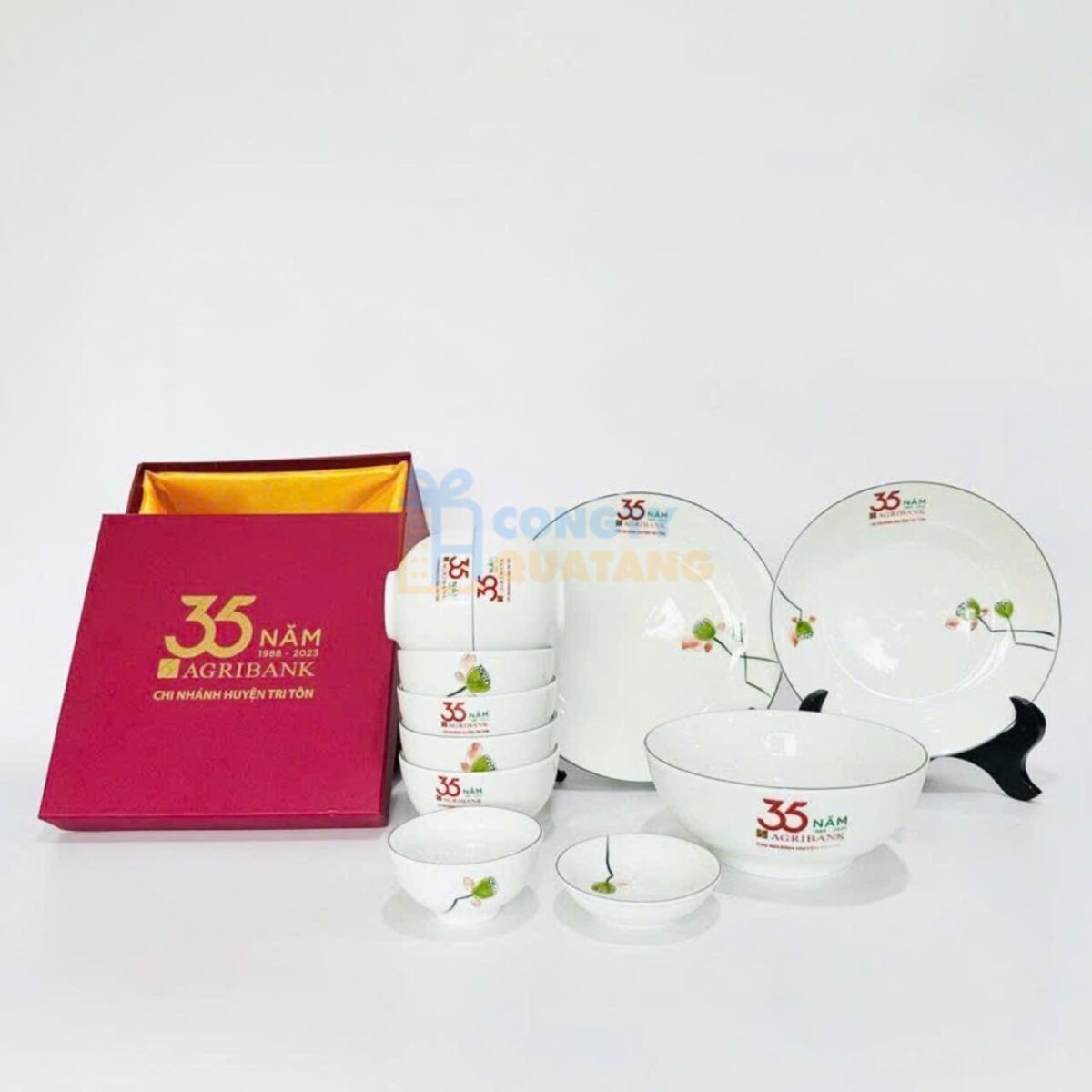 Bộ đồ ăn Sen nụ Bát Tràng BĐA-03