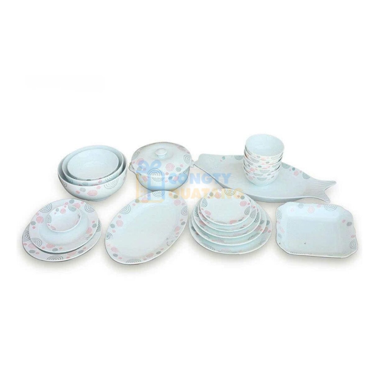 Bộ đồ ăn Bát Tràng xoắn ốc BĐA-16
