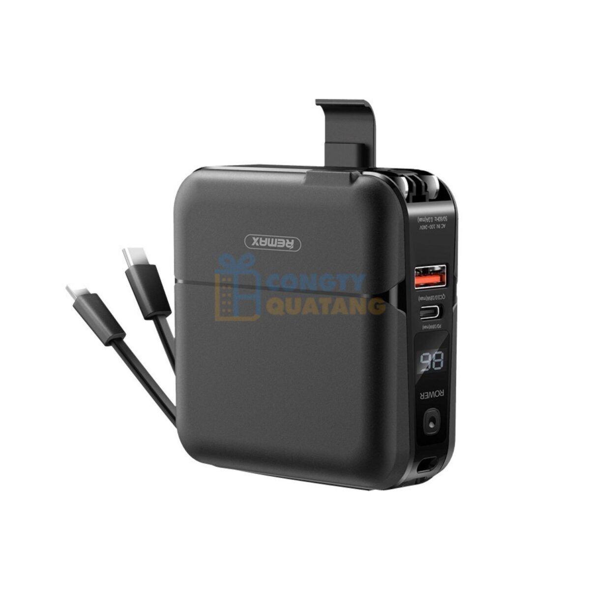 Pin dự phòng Remax 15000mAh tích hợp cáp sạc Type C, iP RPP-20