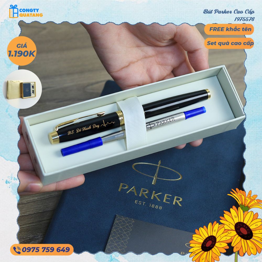 Giftset bút Parker cao cấp, miễn phí khắc tên