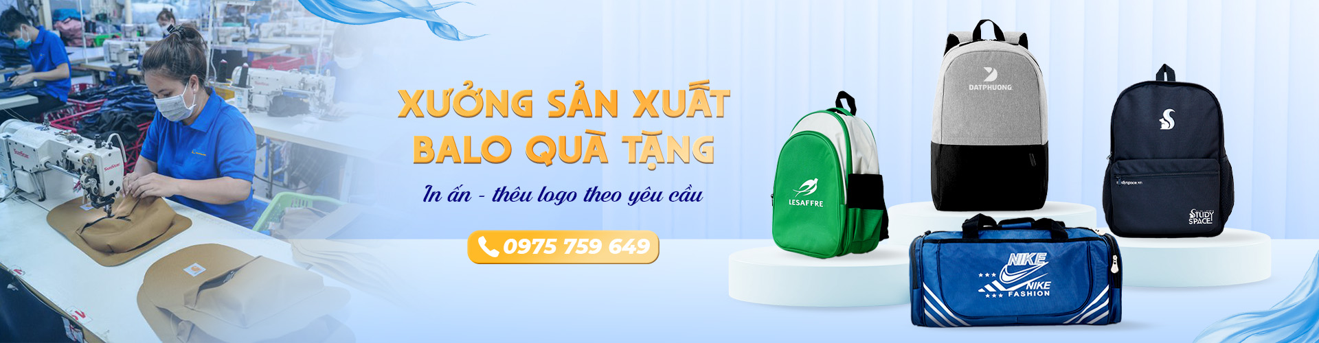 Xưởng sản xuất balo quà tặng, in ấn logo theo yêu cầu, giá tốt