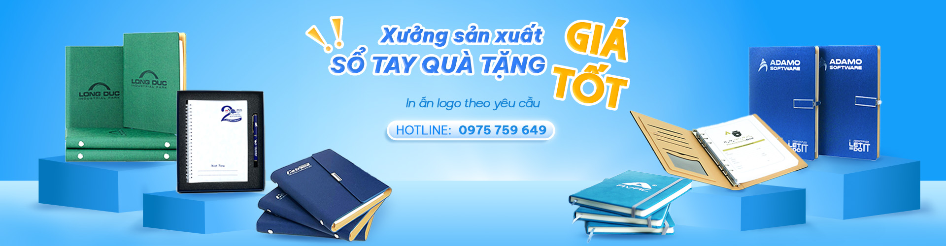 Xưởng sản xuất sổ tay quà tặng, in ấn logo theo yêu cầu