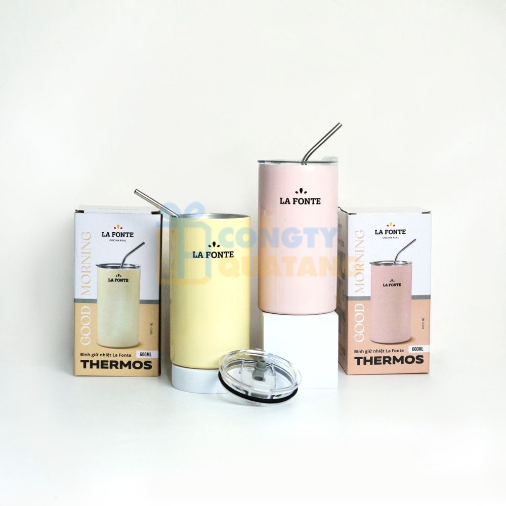 Dịch vụ in logo lên bình giữ nhiệt La Fonte quà tặng tại DTH