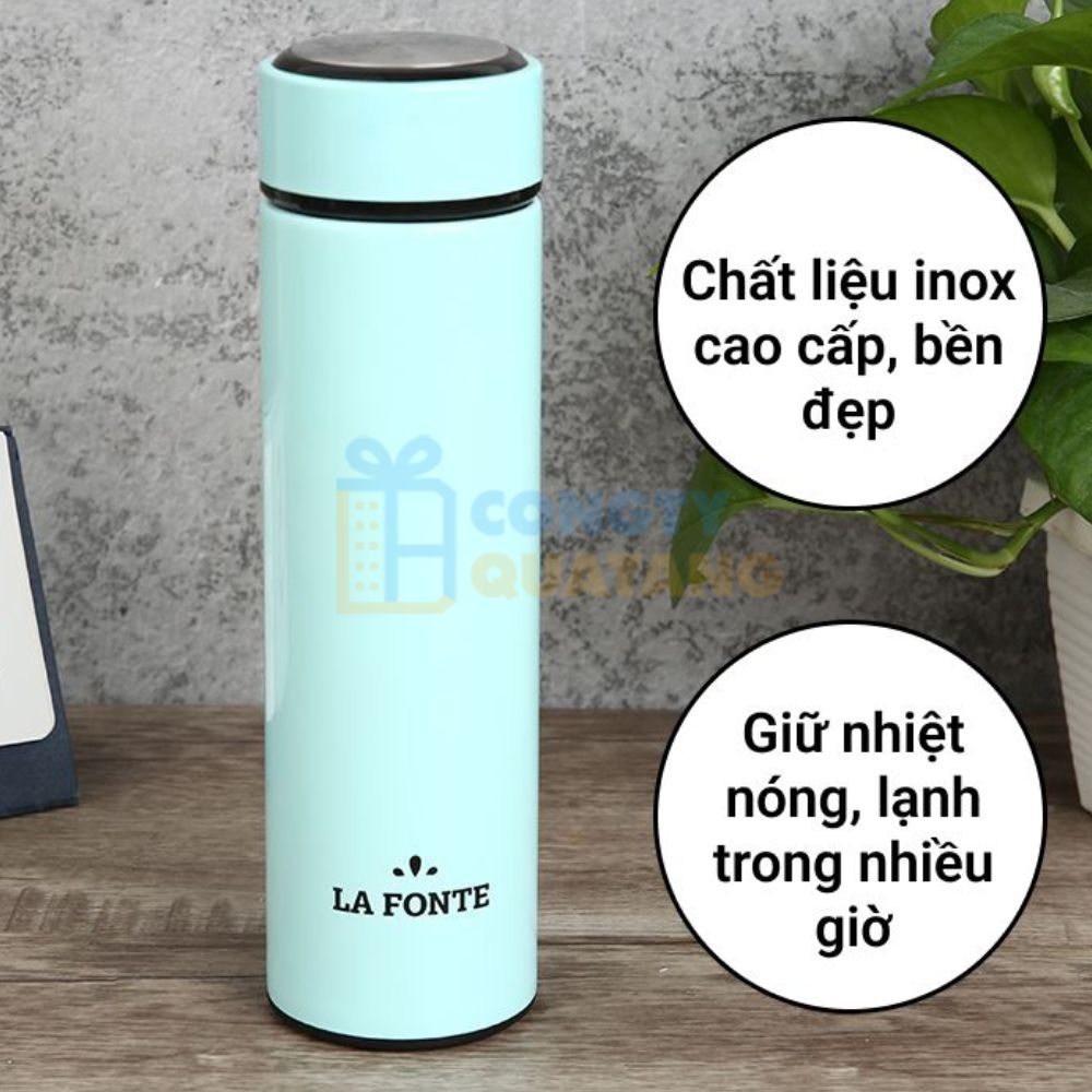 Bình giữ nhiệt La Fonte 180756 được làm từ chất liệu inox cao cấp, bền đẹp